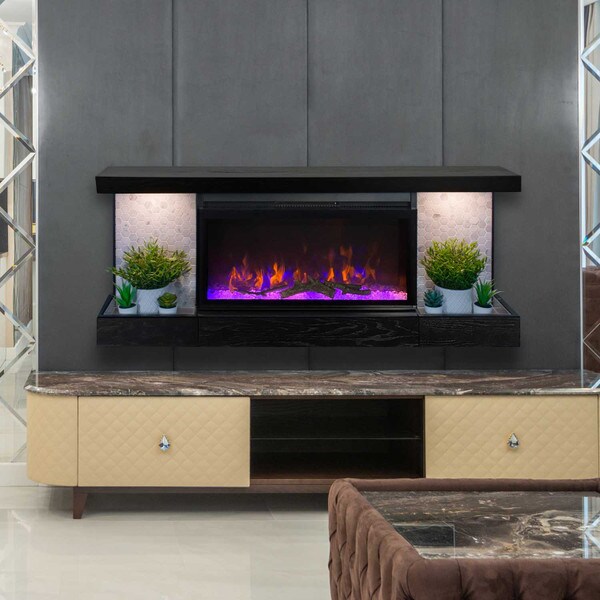 Mantel shelf with fireplace